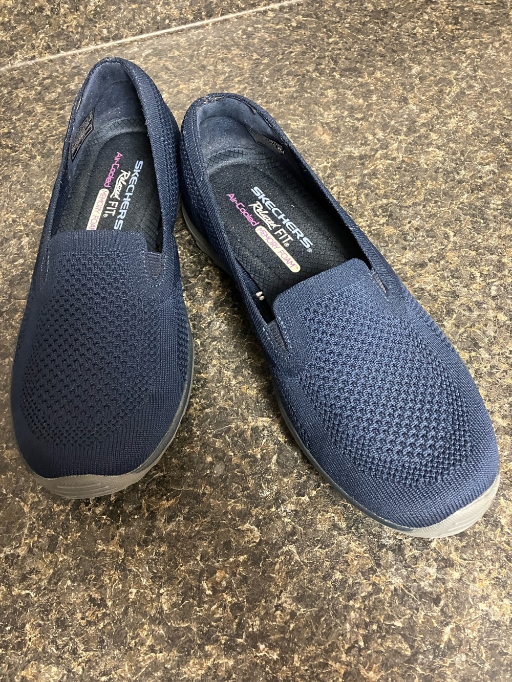Skechers navy blue slip ons 7.5